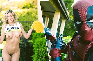 Lusty busty blonde cheerleader fucked by the Jerk with a Johnson in all the holes