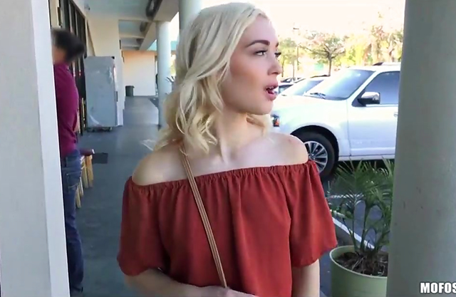Innocent blonde with braces sucks my dick and rides me in public for some easy money