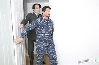 Their military daddies teach these partying girls a lesson with their dicks