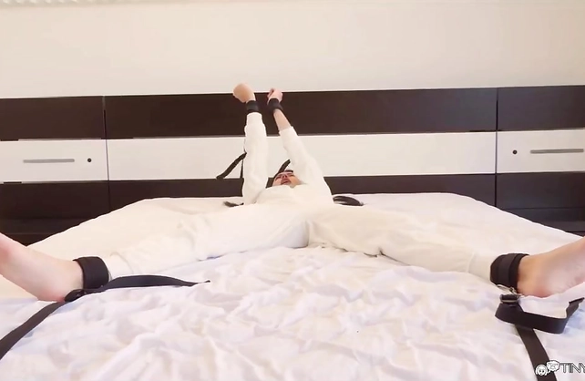 Once my girl’s parents left we tried out some BDSM tie up sex and she transformed into a sex beast
