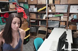 Full body cavity search as the teen stole and got caught by the fat cock guard