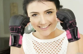 My naked sister was so hot after her boxing training that let me fuck her and cum in her