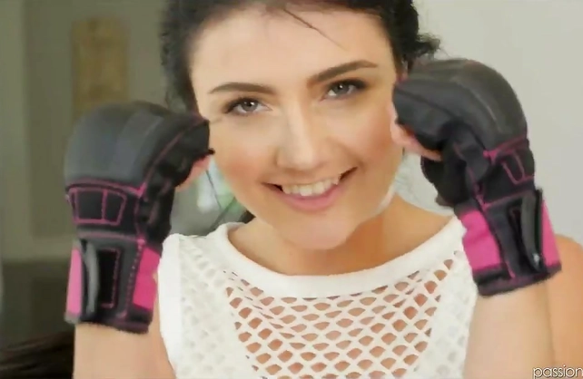 My naked sister was so hot after her boxing training that let me fuck her and cum in her