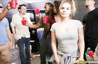 Three nerds girls from the chemistry club got naked and showed everyone how to suck and ride my dick