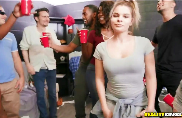 Three nerds girls from the chemistry club got naked and showed everyone how to suck and ride my dick