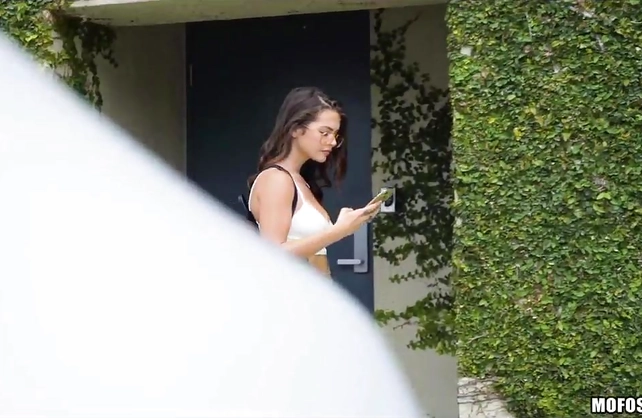 My neighbor was just as horny as I was when she caught me recording her naked!