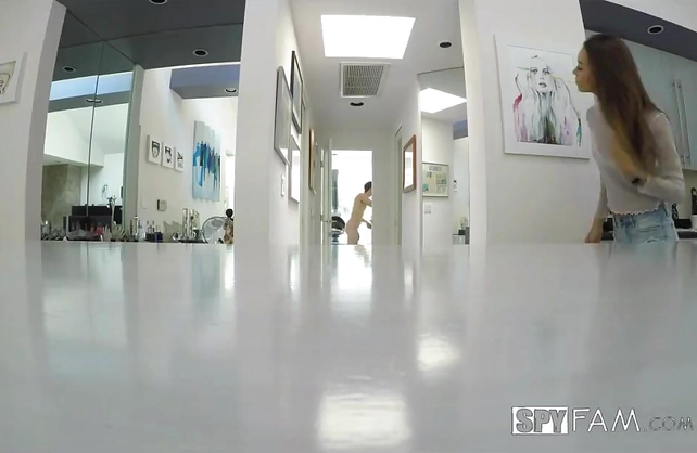 My sexy step sister was used to spying on my dick but she wanted to play with it too!