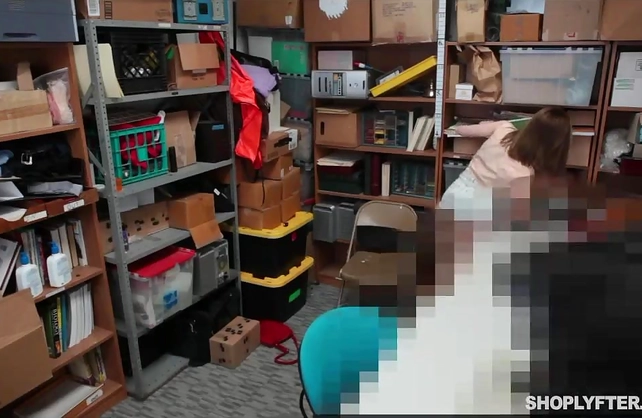 Sex or jail for this sexy shoplifting slut caught stealing by a horny security officer!