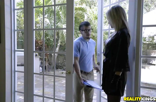 Nerd’s study date with his classmate turns into a threesome with her stepmom!