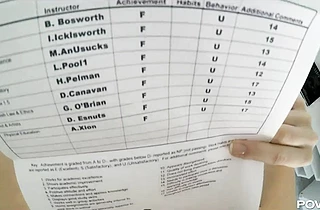 Plowing my stepsister’s pussy after teasing me with my bad report card!