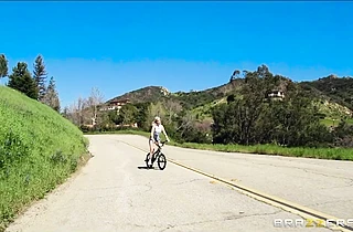 His teen tomboy neighbor spies on him as jerks off to a hot anal scene!