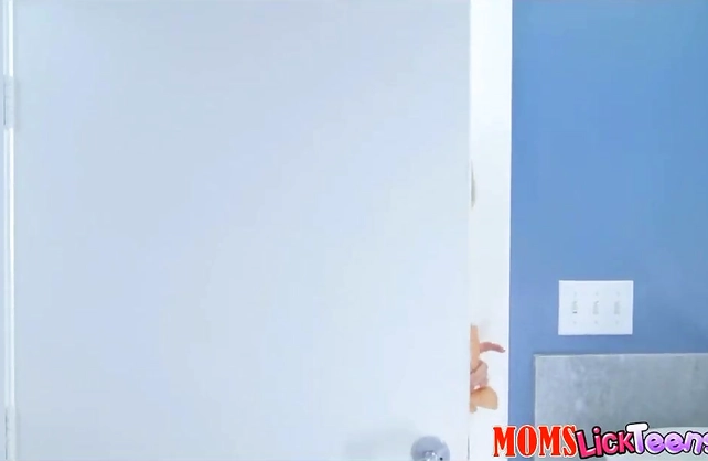 Sexy blond girl has a dildo fucking competition with her cougar stepmom!