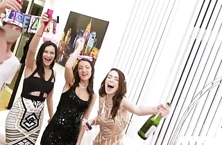 Celebrating the New Year with a group of sexy, cock hungry neighbor sluts!