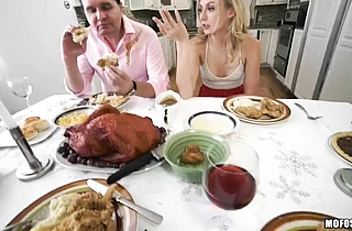 A Thanksgiving dinner bathroom threesome with my GF and her best friend!