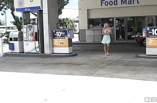 Pounding this hot blonde after she flashed me her big natural tits