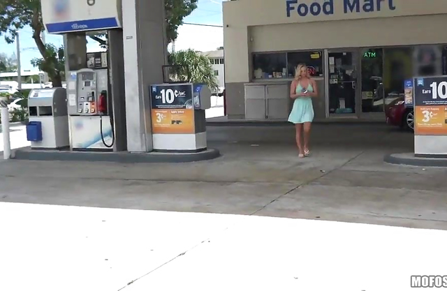 Pounding this hot blonde after she flashed me her big natural tits