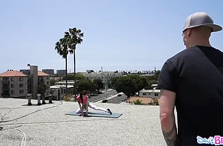Fucking this tiny girl with a flexible little body after her exercises
