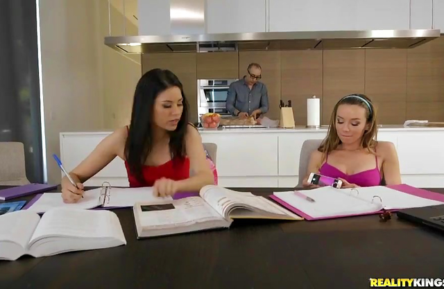 Daughter has lesbian sex with her friend behind her dad’s back