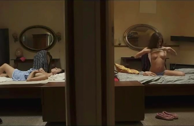 Sexy girls masturbate and have sex in adjoining rooms