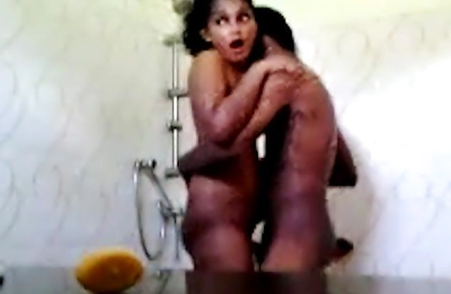 Indian couple get on a hardcore fucking in the shower and both love it