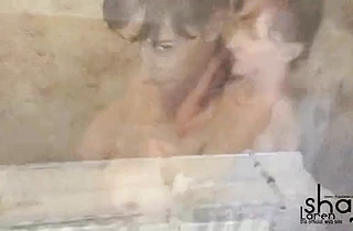 Fantasy pussy romance for a busty teen girl while nude in the warm shower