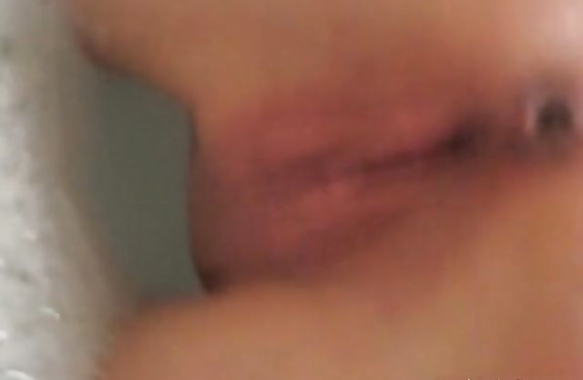 Blonde with big tits, bubble bath in the shower during sensual solo