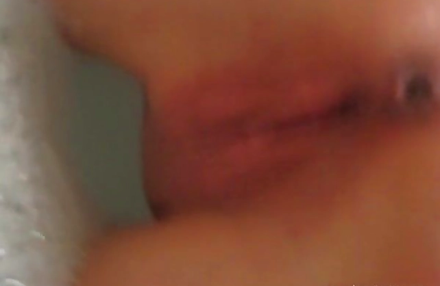 Blonde with big tits, bubble bath in the shower during sensual solo