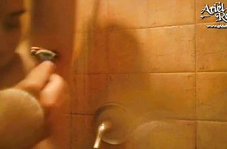 Nude amateur taped in the shower when playing with her kinky pussy