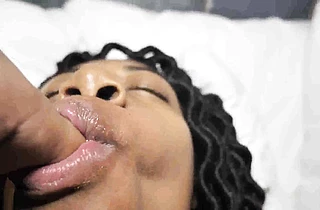 Ebony chick with curly hair is fucked in naked vagina in amateur video