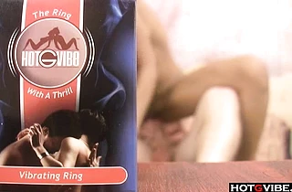 Naked black teen climbs on white cock to taste experimental sex gadget