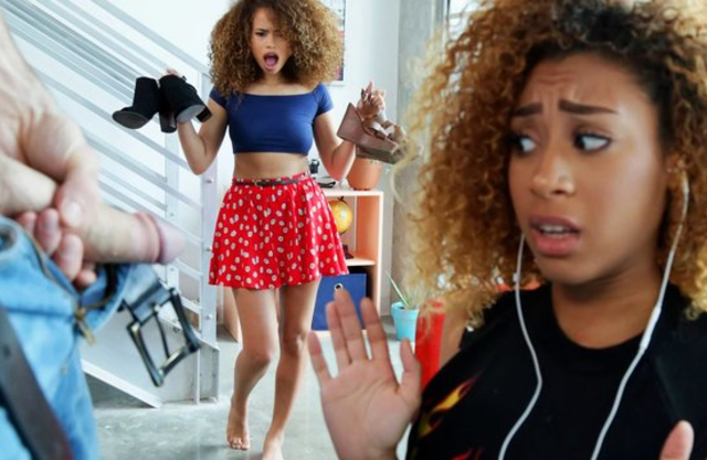 Adorable black girlfriends team up to satisfy naked friend with cam