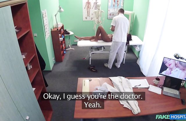 Fake doctor asks Ebony patient to get naked and fucks her on the table
