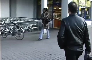 Man picks up a strange black girl and she rides naked cock at his house