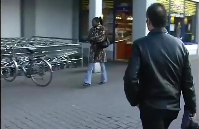 Man picks up a strange black girl and she rides naked cock at his house