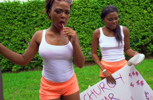 Hot Ebony girls from church practice naked threesome in the van