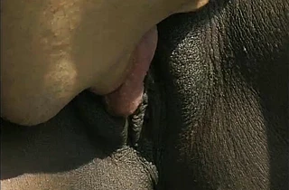 Handsome guy and Ebony teen make love naked near his sport cabriolet
