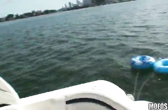 Black and white chicks spend a good time having naked sex on the boat