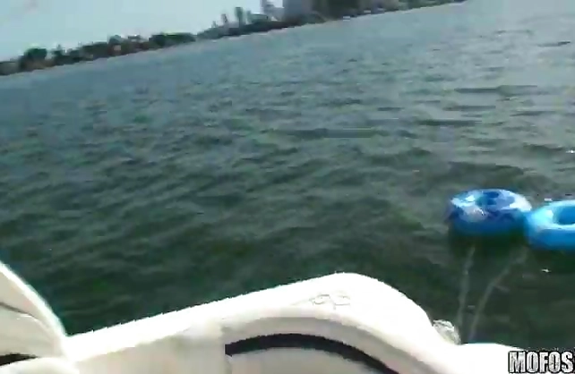 Black and white chicks spend a good time having naked sex on the boat