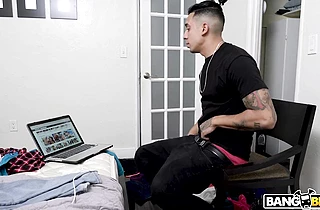 Maid sees boss' stepson is jerking and gets naked to entice him