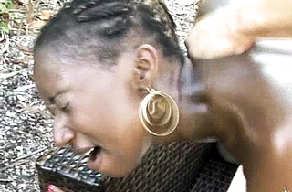 Ebony girl is naked so she allows rich man to score her for money
