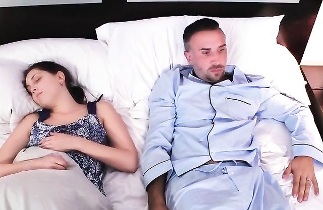 Naked girl invited gets in bed to bestie's husband cause she misses good cock
