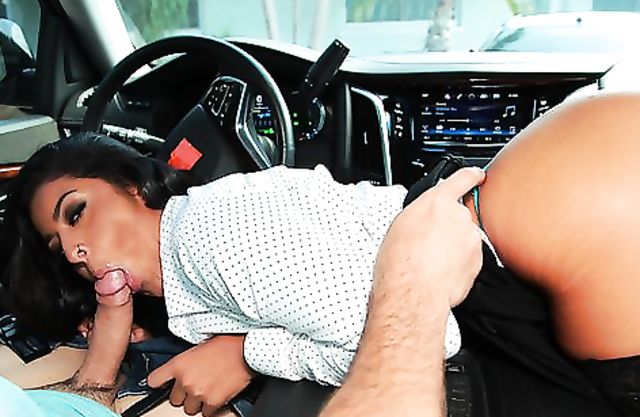 Babe is naked but she finds driver who takes girl home and does her