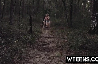 Fellow with camera forces obedient girl to give him naked blowjob