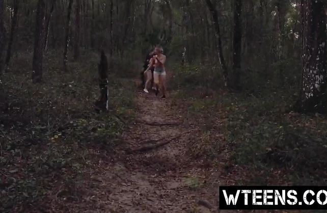 Fellow with camera forces obedient girl to give him naked blowjob