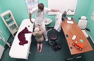 Doctor invited girl to office and beguiles naked blonde into bonking