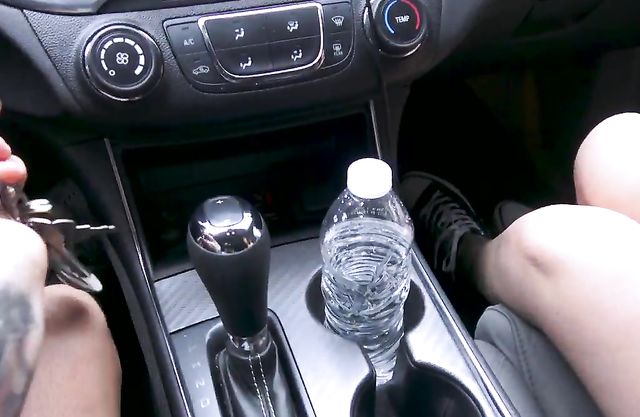 Girl with long hair wants handsome driver to penetrate her and naked man does it
