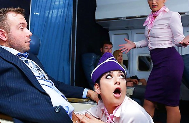 Handsome doctor has sneaky sex with naked girl who works as stewardess