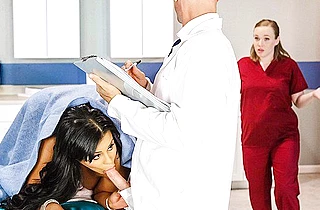 Girl gets tired of treatment and makes naked doc remember how it feels to fuck