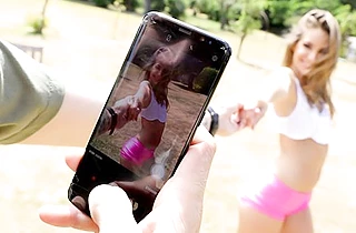 Big-cocked boy catches girl naked in field and drills her hard