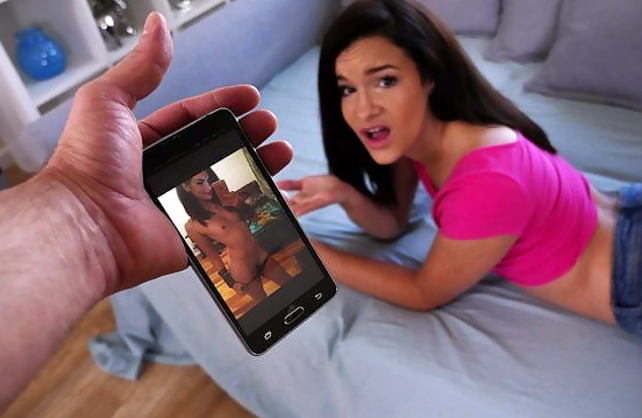 Stepdad touches girl's pussy and can't resist fucking this naked slut